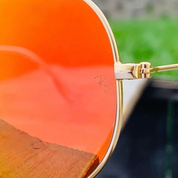 Ray-Ban Unisex RB3025 58" Authentic Orange Gold Sunglasses - Picture 6 of 7